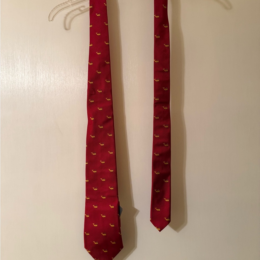 Polo by Ralph Lauren Red and Gold Whale Silk Tie